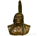 Attributed to Adelbert Ames Jr American 18801955 Bust of Sachem Obbatinewat Symbol of Shamut Bank