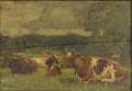 Dutch School 19th20th Century Cows Resting in a Field