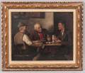 German or Austrian School 19th Century Three Men at a Tavern Table
