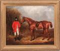 British School 19th Century A Rider Beside His Horse