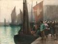 William Edward Norton American 18431916 Bustling Fishing Port