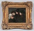 Thodule Ribot French 18231891 Runion An Oil Sketch of Four Heads