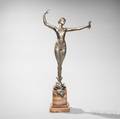 Maurice GuiraudRiviere French 18811947 Silvered Bronze Nude Figure Rose of Baghdad