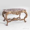 Louis XVstyle Marbletop Giltwood Center Table