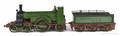 Cast iron and steel live steam train engine and tender