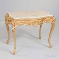 Louis XVstyle Onyxtop Giltwood Table