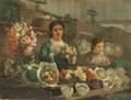 Attributed to tienne Auge French act 18651872 The Flower Sellers
