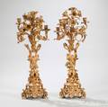 Pair of Napoleon III Giltbronze Fivelight Figural Candelabra