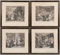 William Hogarth British 16971764 A Rakes Progress Set of Eight Framed Prints
