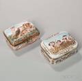 Two Capo di Montestyle Polychrome Porcelain Boxes