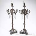 Pair of Auguste Nicholas Cain 18211894 Bronze Sixlight Candelabra
