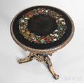 Italian Pietra Dura and Carved Parcelgiltwood Table