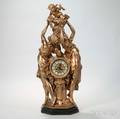 Neoclassicalstyle Bronzed Metal Figural Mantel Clock