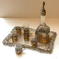 German 800 Silver and Glass Cordial Set