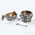 Three Silver and Cloisonn Enamel Items