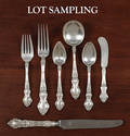 Watson sterling silver flatware service in the Meadow Rose pattern