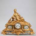 Porcelainmounted Giltbronze Mantel Clock