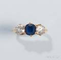 18kt Gold Diamond and Sapphire Ring