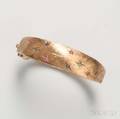 Florentine 14kt Gold Gemset Hinged Bangle