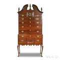 Queen Anne Carved Cherry Bonnettop High Chest