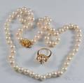 Cultured Pearl Necklace and Ring