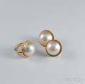 14kt Gold and Mabe Pearl Ring and Earrings