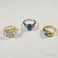 Three Gold Gemset Rings