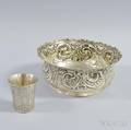 Whiting Mfg Co Sterling Silver Repousse Bowl and a Chased Beaker