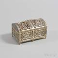 EF Caldwell  Co Silverplated Casketform Box