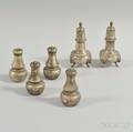 Three Pairs of Sterling Silver Salt Shakers