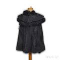 Victorian Black Wool and Persian Lamb Capelet