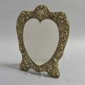 Sterling Silvermounted Repousse Heart Mirror