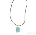 22kt Gold and Aquamarine Pendant Adelline