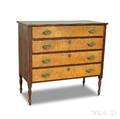 Federal Maple and Birdseye Maple Fourdrawer Bureau