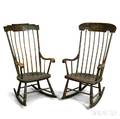Two Grainpainted and Stenciled Rocking Chairs