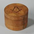 Round Marquetry Inlaid Masonic Bentwood Box