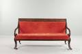 Classical Carved Mahogany and Mahogany Veneer Upholstered Sofa