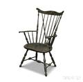 W Wallick Blackpainted Combback Braceback Windsor Armchair