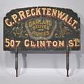 Painted GP RECKTENWALT GARLAND STOVES AND RANGES Advertising Sign
