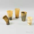 Five Carved Horn Cups