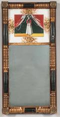 Late Federal Reversepainted Splitbaluster Mirror