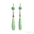 Gold and Jade Earrings