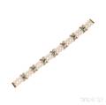14kt Gold Cultured Pearl and Blue Topaz Bracelet Tiffany  Co