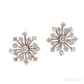 Platinum and Diamond Earclips