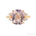 18kt Gold Kunzite and Diamond Ring