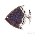 18kt White Gold Gemset Tropical Fish Brooch Mauboussin