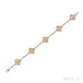 18kt Gold and Diamond Alhambra Bracelet Van Cleef  Arpels