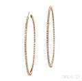 18kt Gold and Diamond Hoop Earrings