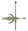 Copper swell bodied flying goose weathervane 19th c