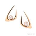14kt Gold and Cultured Pearl Earclips Ed Wiener